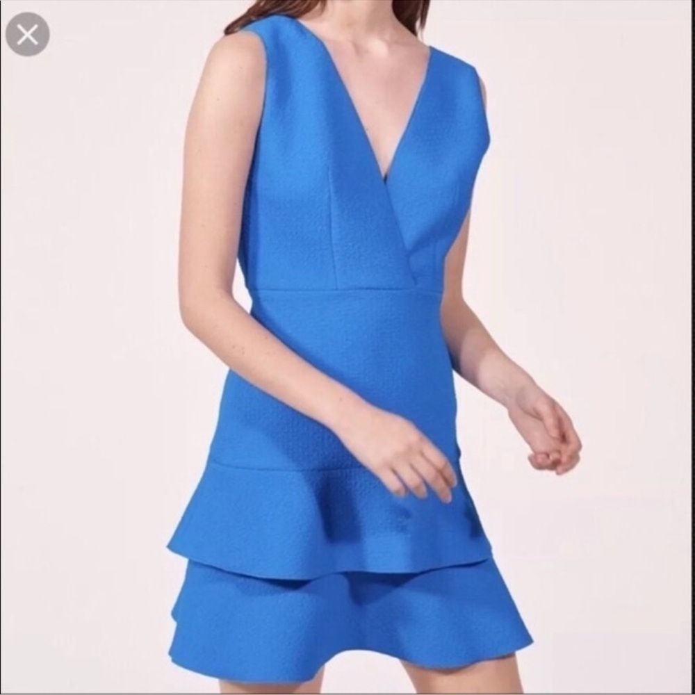 Sandro Women's Ruffle Dress S Blue A-Line Worn On TV Facility’s Sz 4